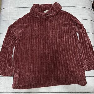 Joyfolie MIA Joy Pink Rose Mauve Chenille Turtleneck Sweater Girls sz 10